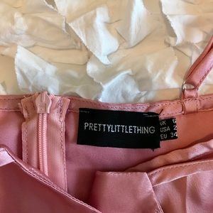 rose satin cut out side bodycon